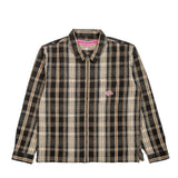 Shirt Zipper Check Black