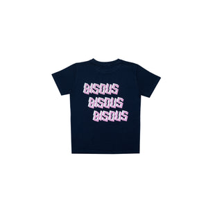Bisous Kids T-Shirts Bisous X3 Back Navy