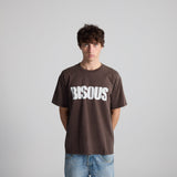 T-shirt Pochoir Washed Brown