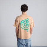 T-shirt Spiral Washed Beige