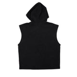 Hoodie less sleeves Black