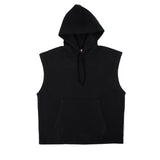 Hoodie less sleeves Black