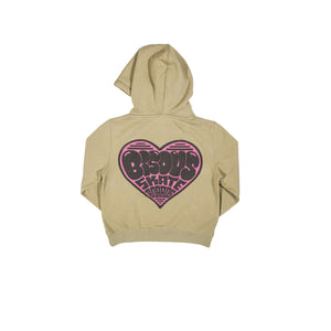 Hoodie Kids Heart Light Olive